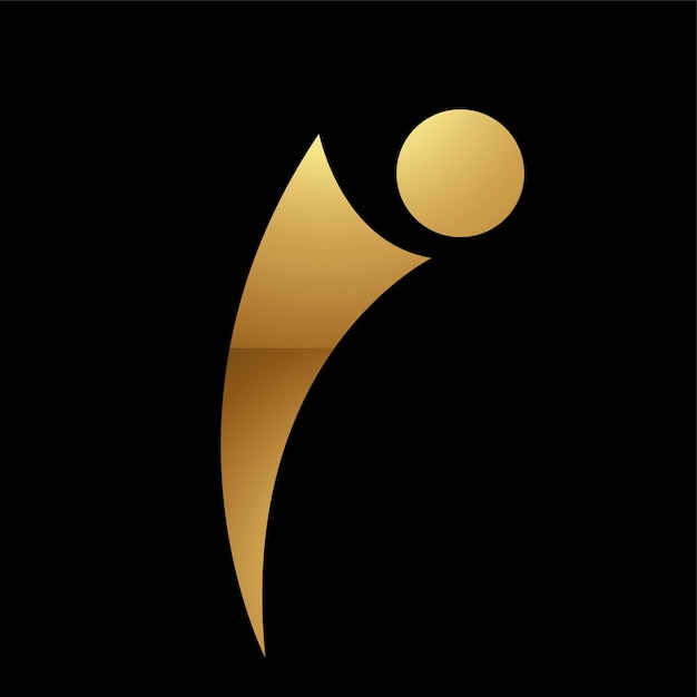 Gouden letter i-symbool op een zwarte achtergrondpictogram 9