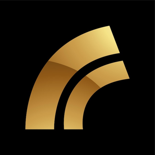 Gouden Letter R-symbool op een zwarte achtergrondpictogram 6