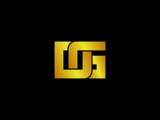 Gouden LG-logo met een zwarte achtergrond