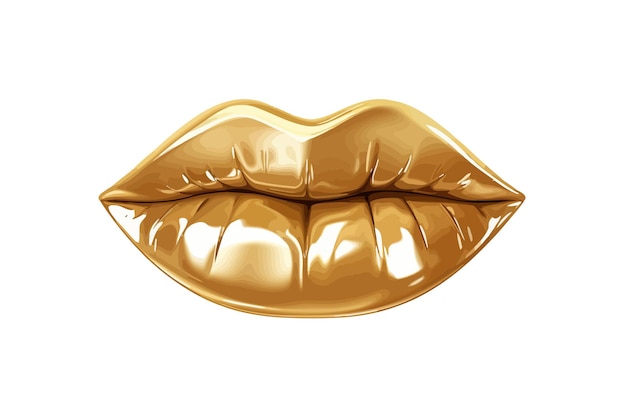 Vector gouden lippen vrouwen lippen vector illustratie ontwerp