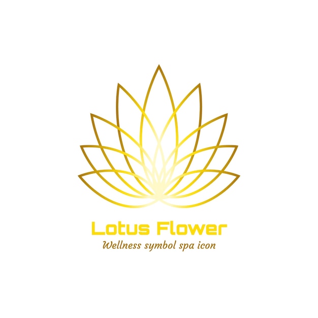 Gouden Lotus-symbool Vector bloemenkuuroordpictogram