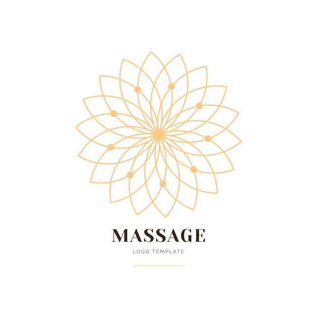 Gouden lotusbloem of mandala, luxe vector embleemontwerp. Massage- en spa-logo