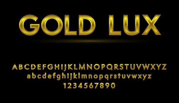 Gouden luxe alfabet lettertype