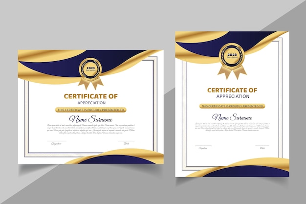 Gouden luxe certificaat design