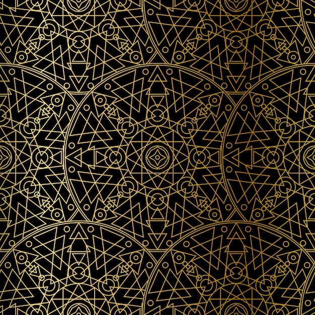Gouden luxe kunst Mandala Boho naadloos patroon