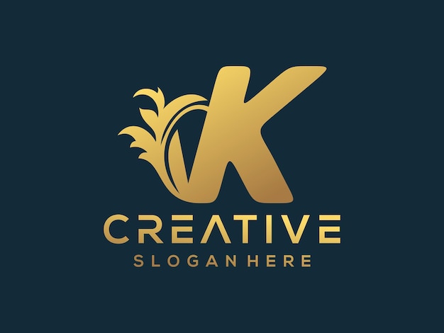 Vector gouden luxe letter k logo sjabloon