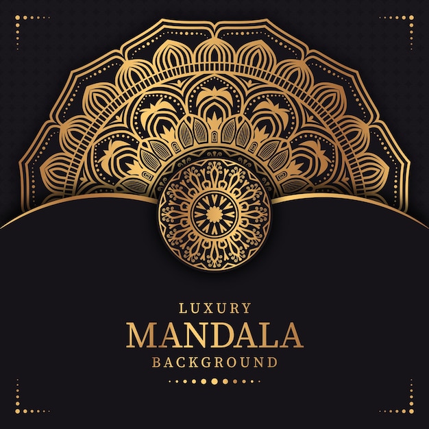 Vector gouden luxe mandala achtergrond premium vector