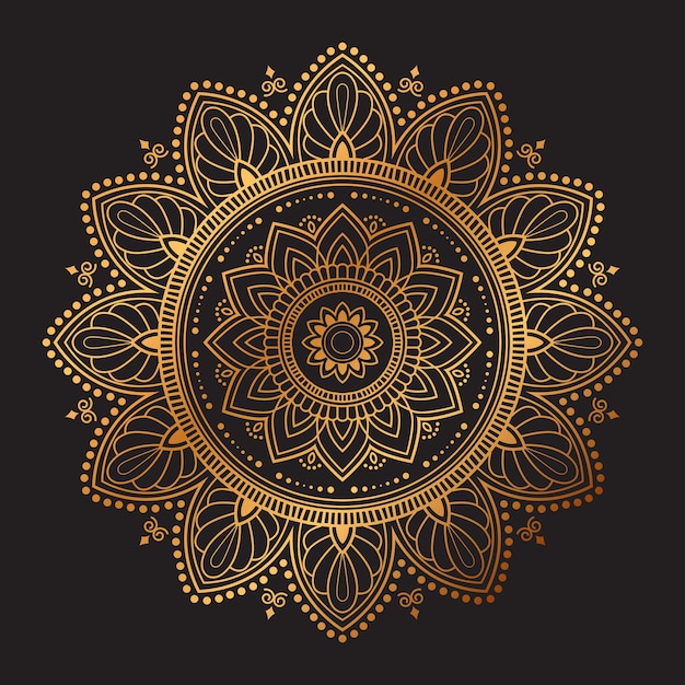 Gouden luxe mandala achtergrond Vector Design