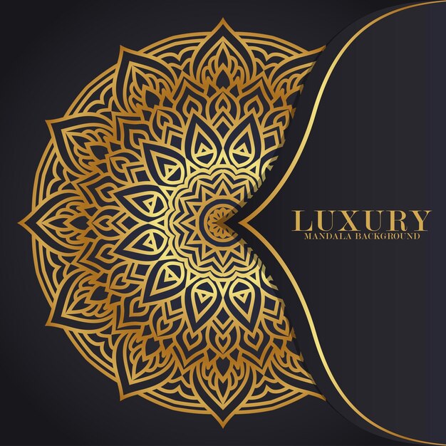 Gouden luxe mandala decoratieve achtergrond