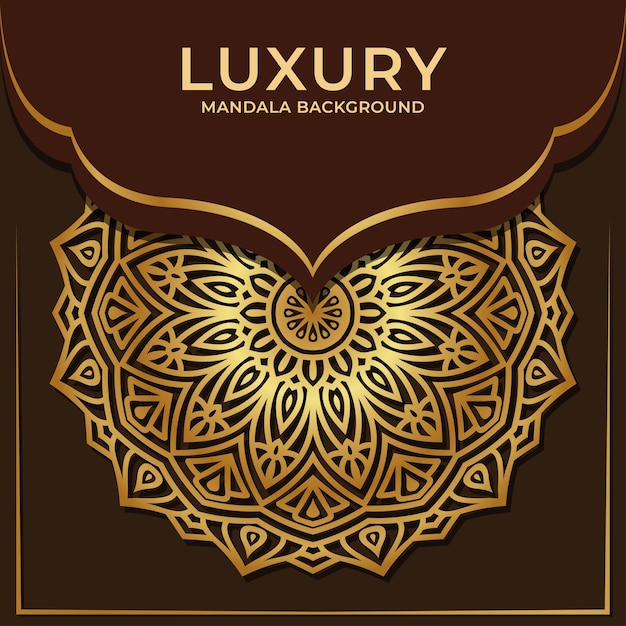 Gouden luxe mandala decoratieve achtergrond