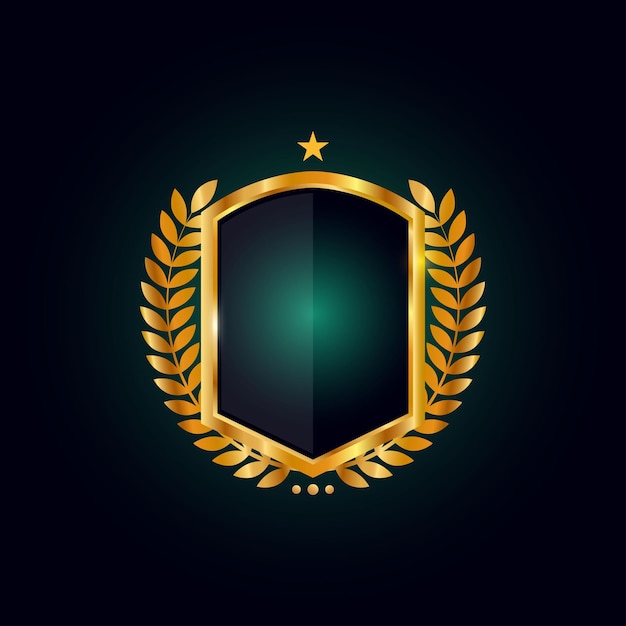 Gouden luxe schildbadge en labelontwerp