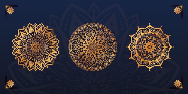 Gouden mandala ontwerpset