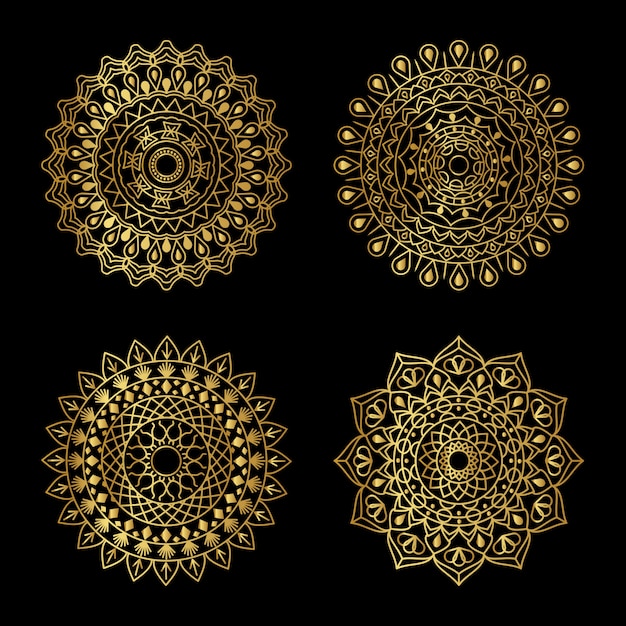 Vector gouden mandala set