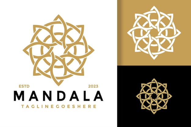 Vector gouden mandala sier logo vector pictogram illustratie