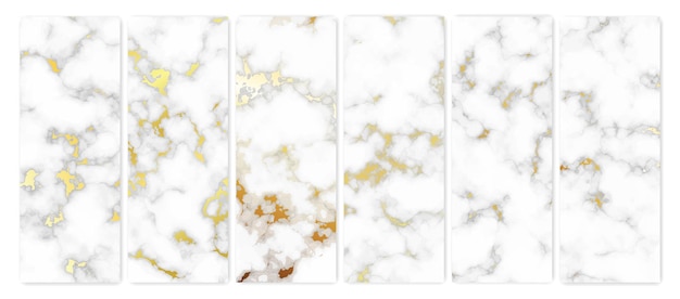 Vector gouden marmeren achtergrond set van zes abstracte achtergronden van marmeren granieten steen