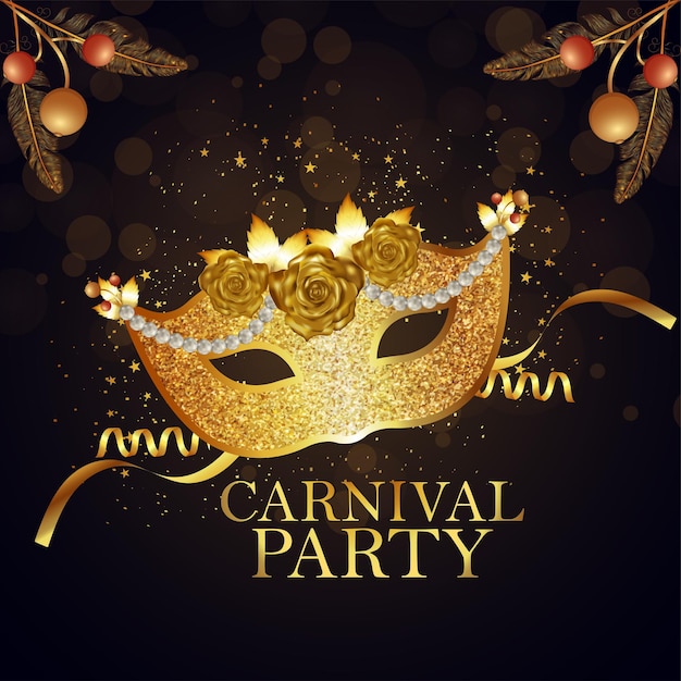Gouden masker carnaval feestgroet