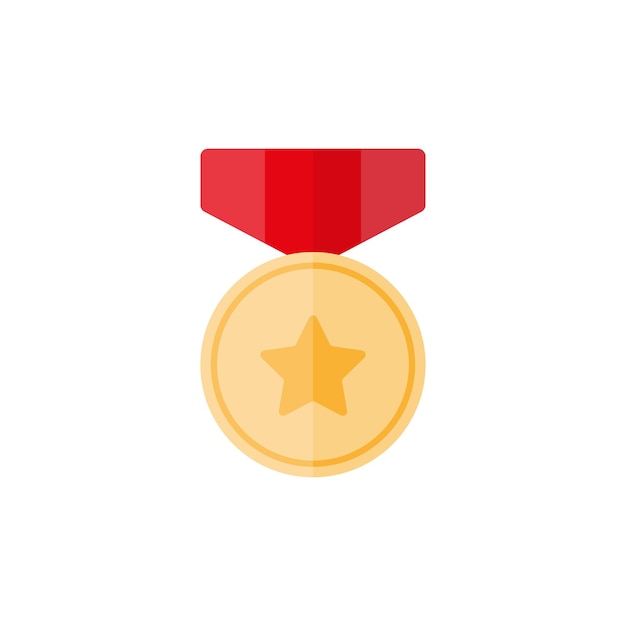 Gouden medaille met ster en rood lint