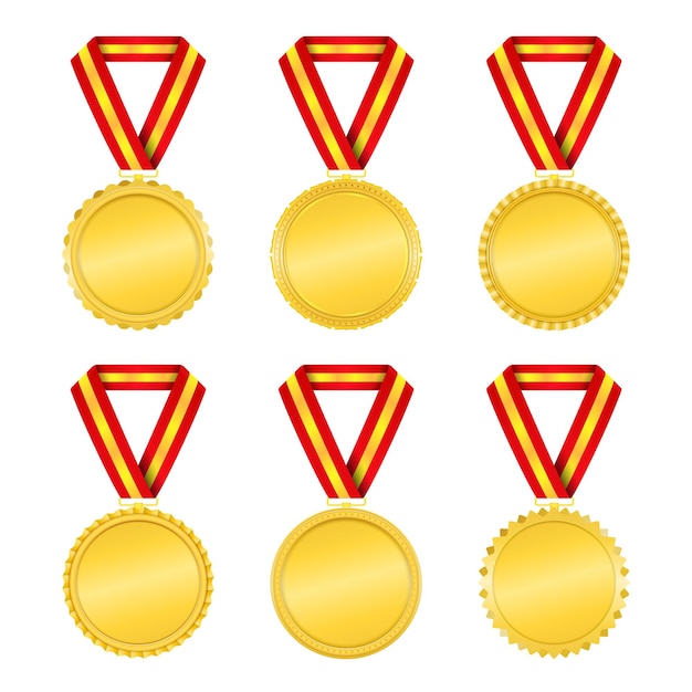 Vector gouden medailles met linten