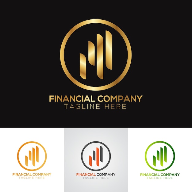 Gouden metalen boekhouding amp financieel logo-ontwerp