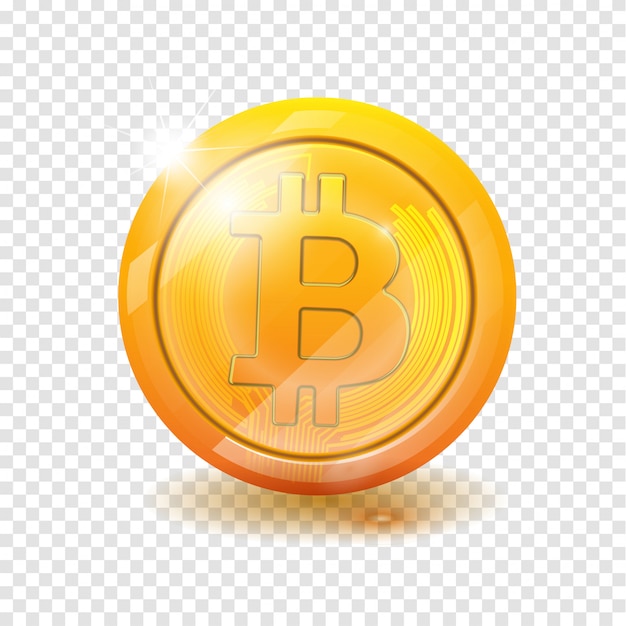 Gouden munt met bitcoinsymbool