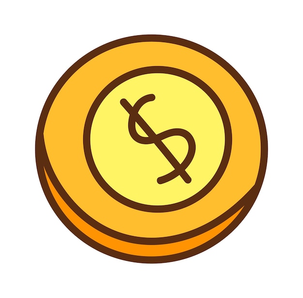 Gouden munt pictogram vectorillustratie