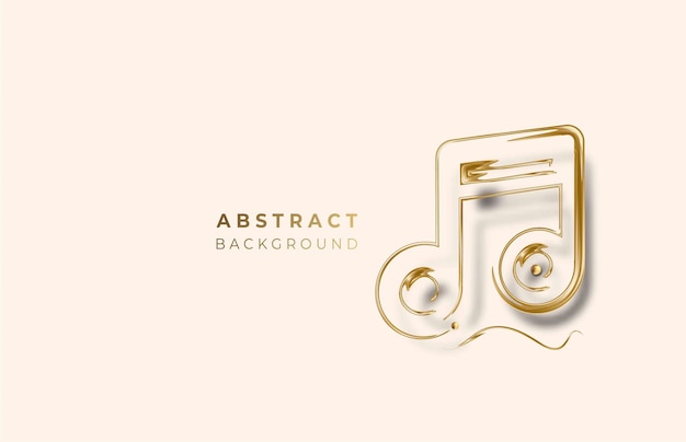 Gouden muzieknoten voor abstract ontwerpgebruik, vectorillustratie