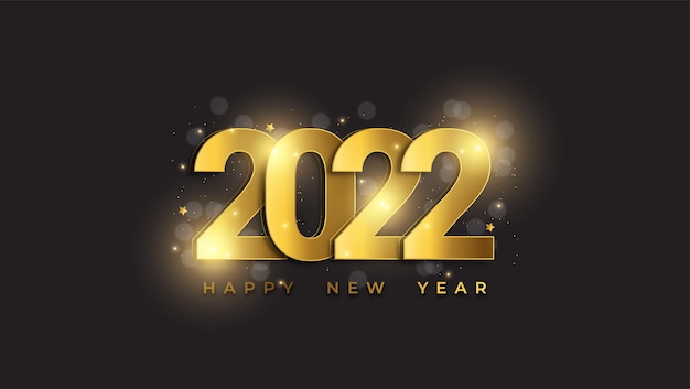 Gouden nieuwjaar 2022 achtergrond