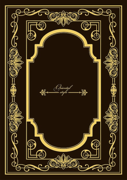 Gouden ornament op donkere achtergrond Kan worden gebruikt als uitnodigingskaart Boek omslag Vector illustratie