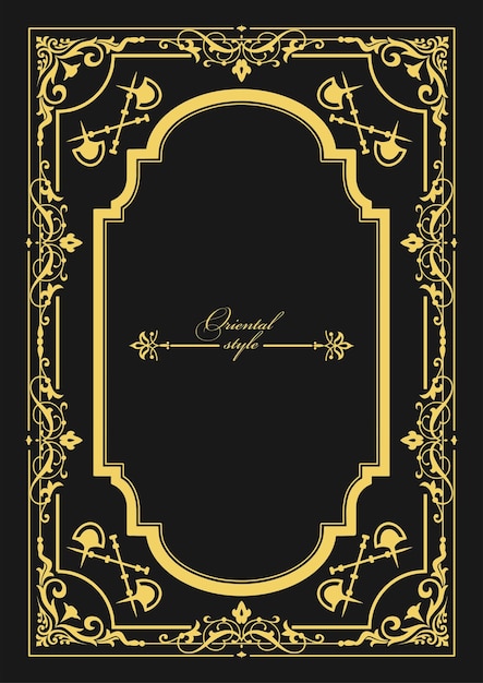 Gouden ornament op donkere achtergrond Kan worden gebruikt als uitnodigingskaart Boek omslag Vector illustratie