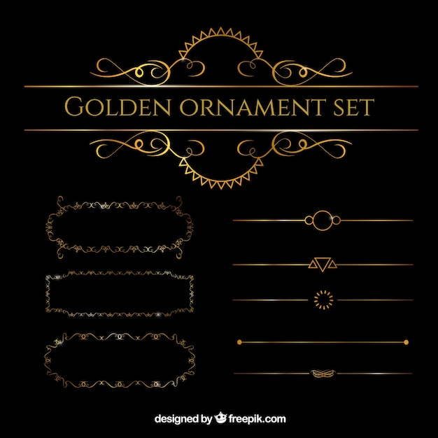 Vector gouden ornament set