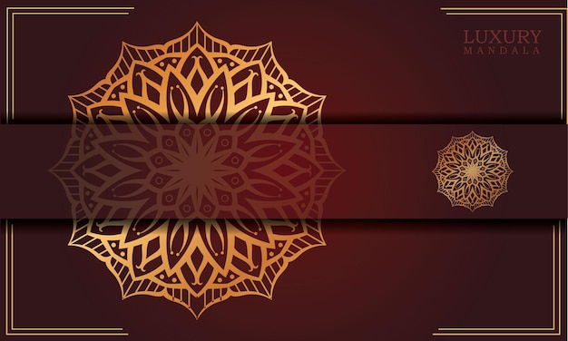 Vector gouden ornamentachtergrond met mandala-ontwerp