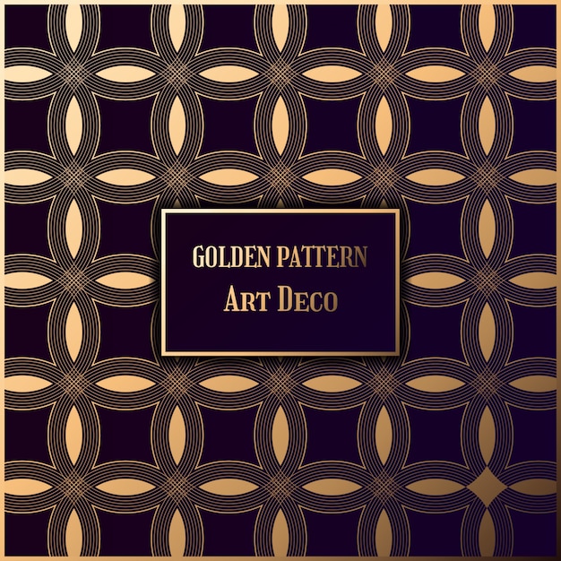 Gouden patroon in stijl Gatsby. Art decopatroon op donkere achtergrond.