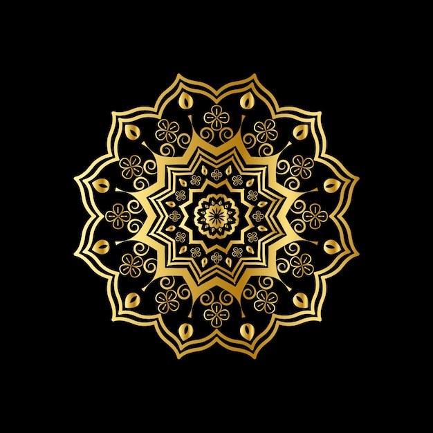Gouden patroon mandala ontwerp luxe sier mandala achtergrondontwerp in gouden kleur
