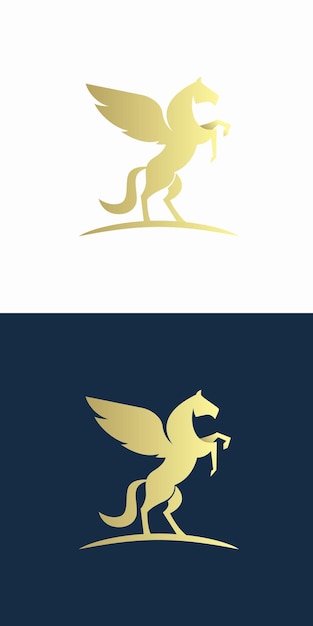 Gouden pegasus logo vectorillustratie