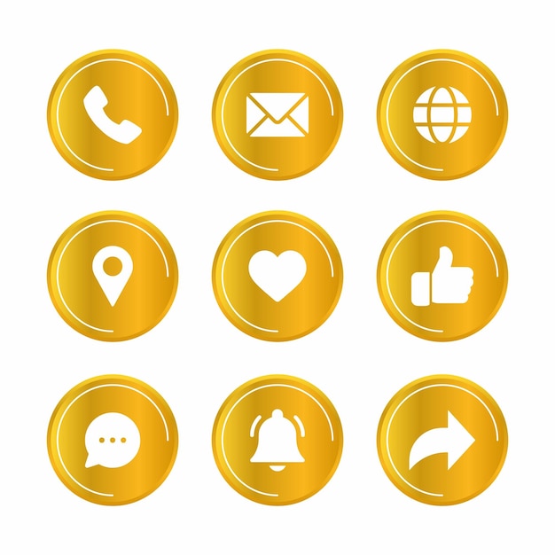 gouden populaire icon set