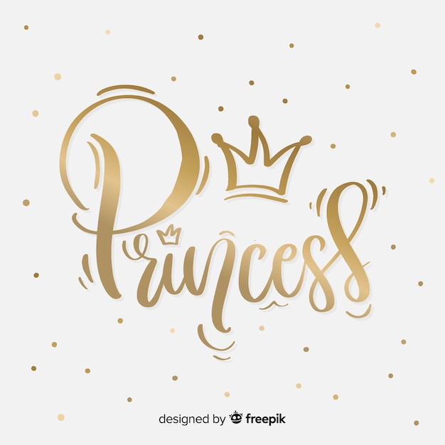 Gouden prinses belettering achtergrond