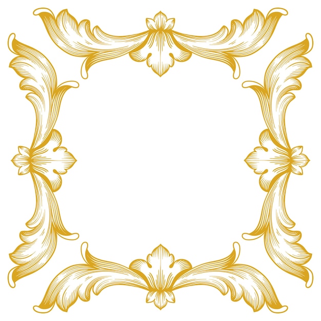 Gouden rand en frame met barokke stijl. ornament elementen