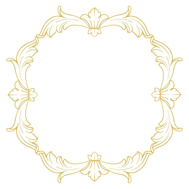 Gouden rand en frame met barokke stijl. Ornament elementen