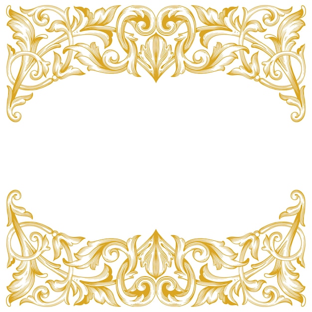 Gouden rand en frame met barokke stijl. ornament elementen