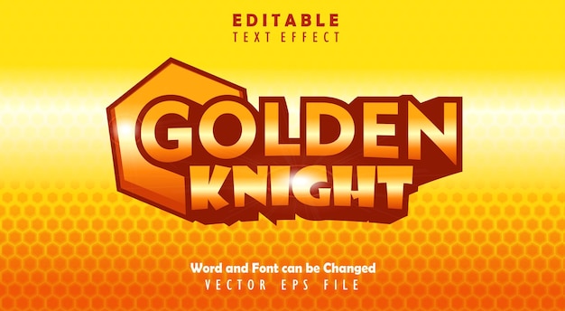 Gouden ridder teksteffect bewerkbaar