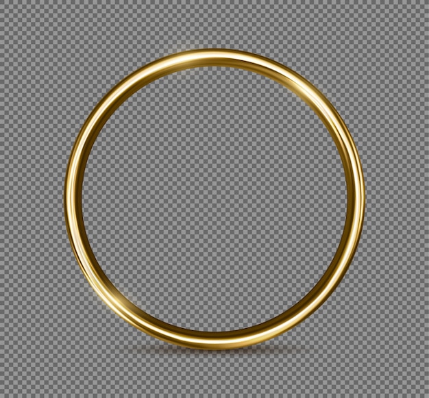 Gouden ring geïsoleerd op transparante achtergrond. realistisch