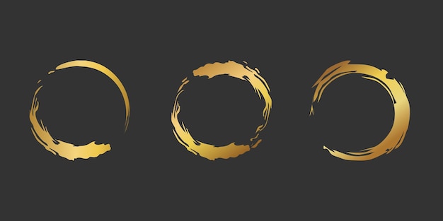 Gouden ronde frame aantrekkelijke unieke lijn gouden ring ontwerp