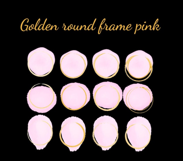 Gouden ronde frame roze