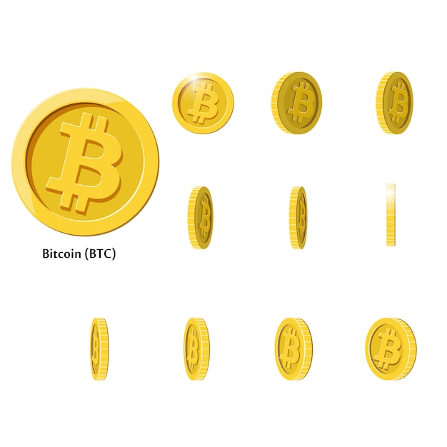 Gouden Rotate Bitcoin-munten