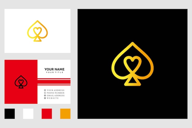 gouden schoppen liefde logo ontwerp