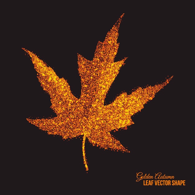 Gouden shimmer glowing maple leaf