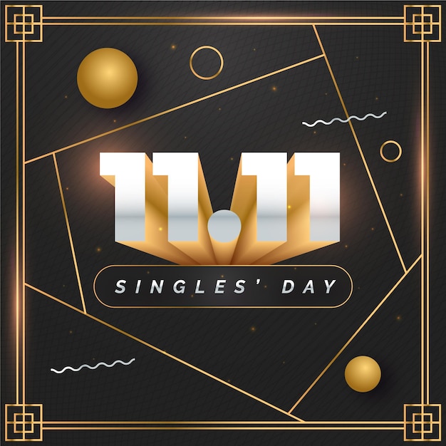 Vector gouden singles dag concept