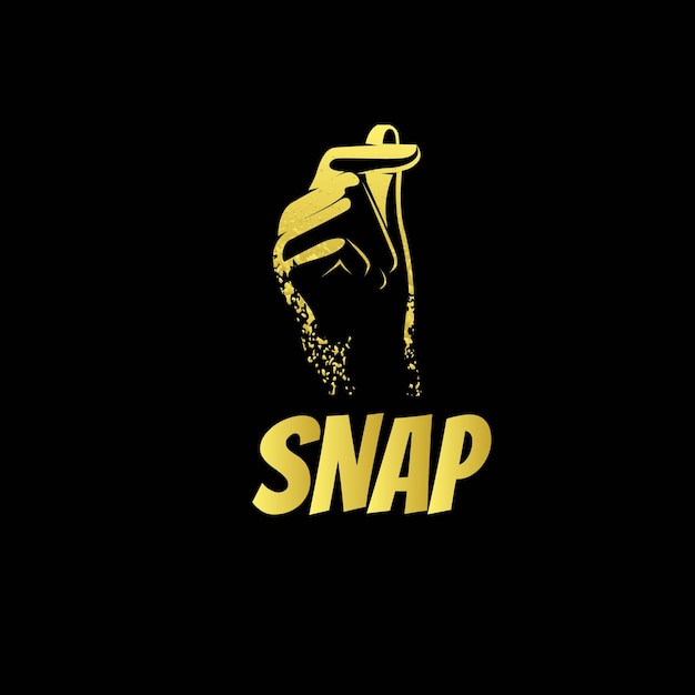 Gouden snap-logo met handillustratie