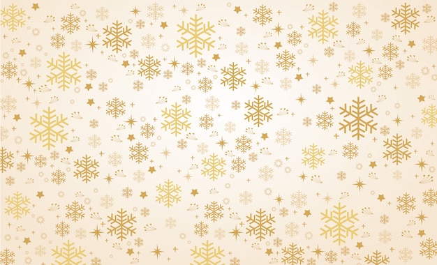 Gouden sneeuwvlok winter achtergrond vector