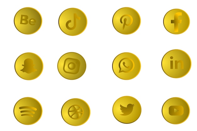 Gouden sociale media pictogram vector